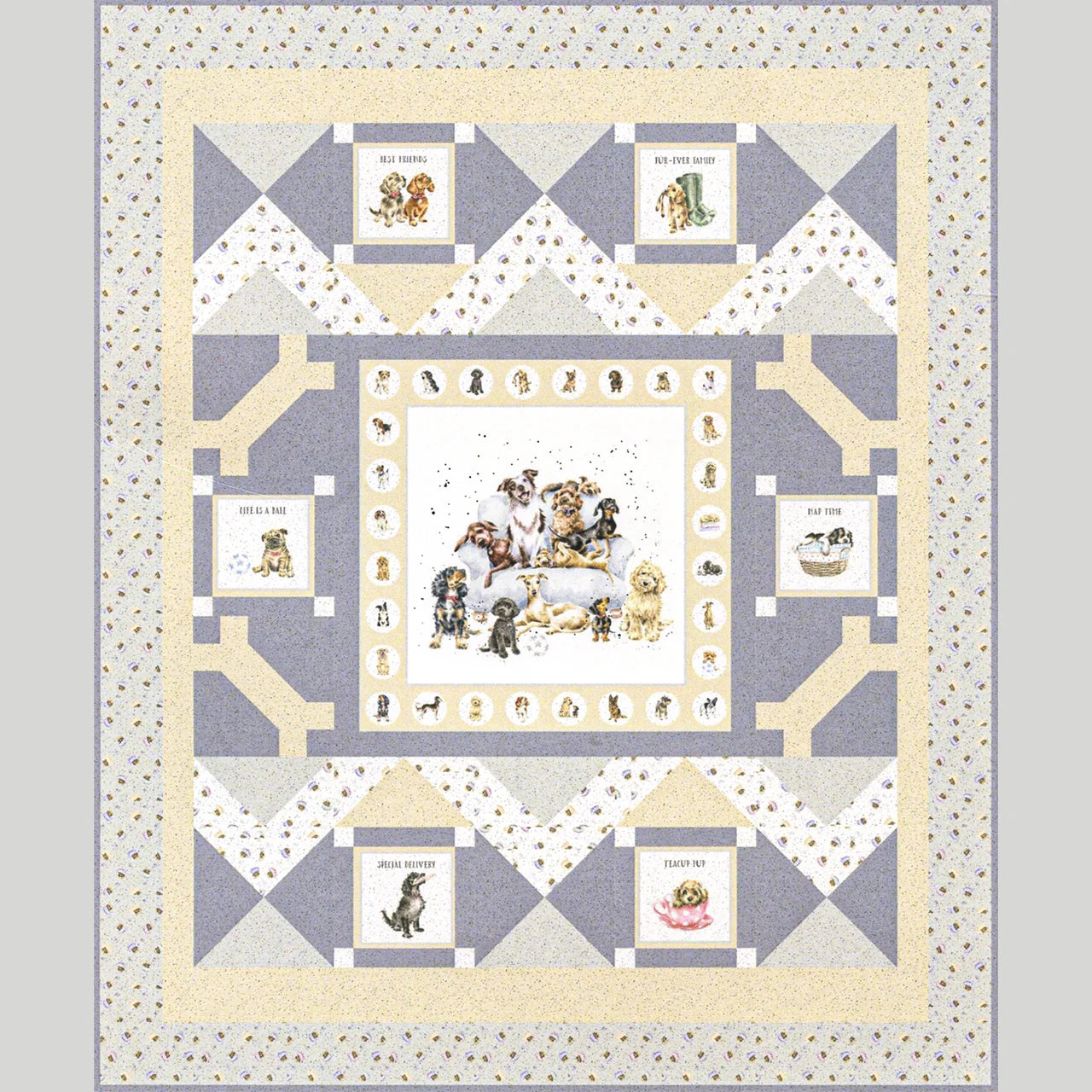 Pet Treats: Dogs Quilt Kit Designed by Bound to Be Quilting • Featuring Whiskers & Paws by Hannah Dale for Maywood Studio