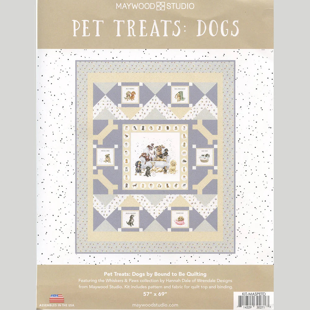 Pet Treats: Dogs Quilt Kit Designed by Bound to Be Quilting • Featuring Whiskers & Paws by Hannah Dale for Maywood Studio