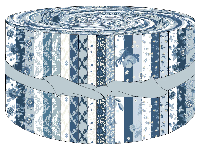 Lakeland Blues Jelly Roll by Samantha Walker for Poppie Cotton