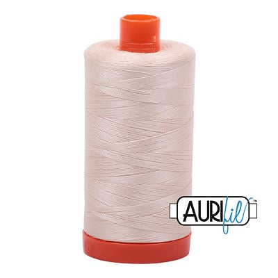 Aurifil Mako Cotton Thread 50wt – Color: Light Sand (1050-2000)