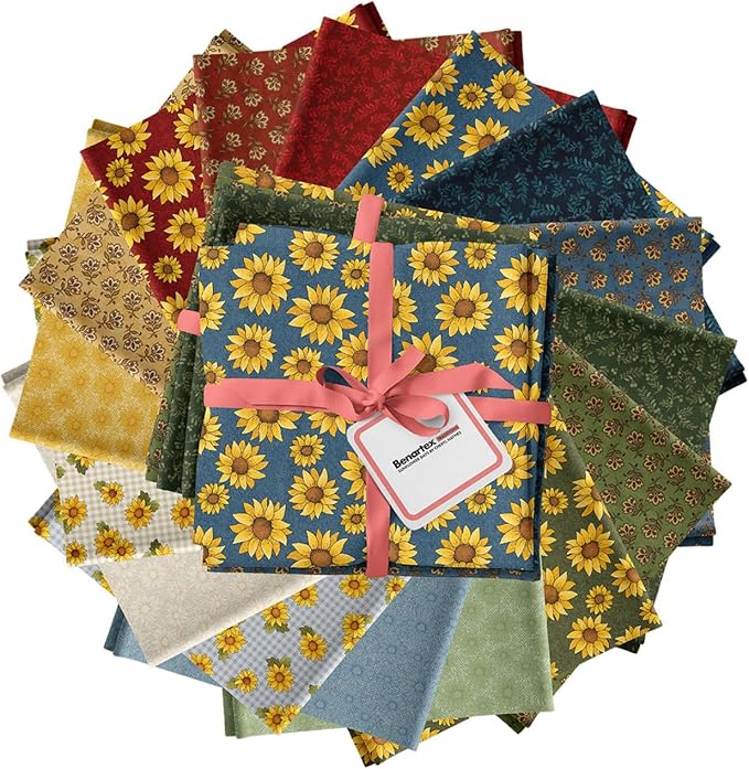 Sunflower Days 16pc Fat Quarter Bundle By Cheryl Haynes for Benartex