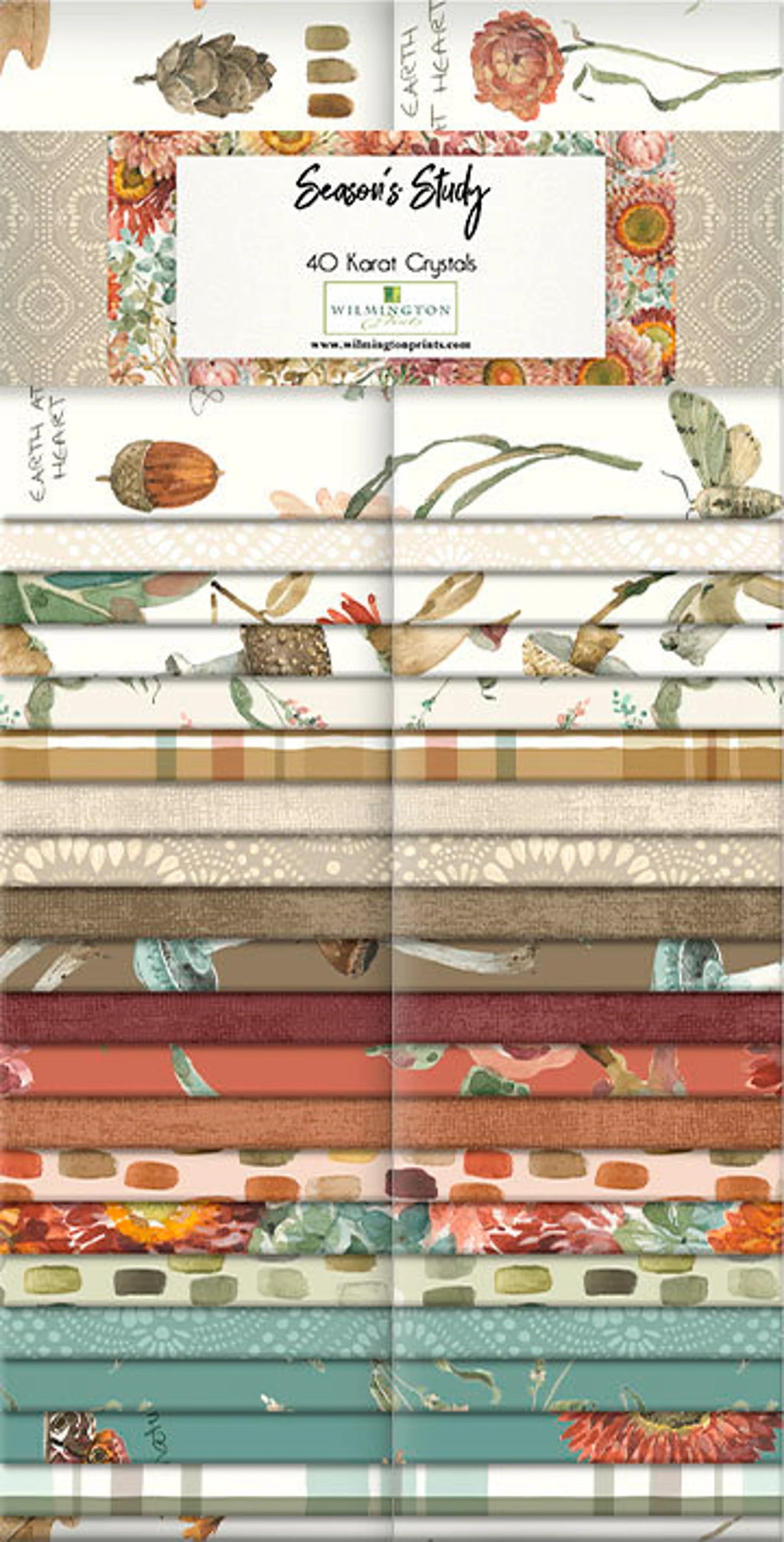 Season’s Study – 40 Karat Crystals 2.5 inch Strip Set by Lisa Audit for Wilmington Prints