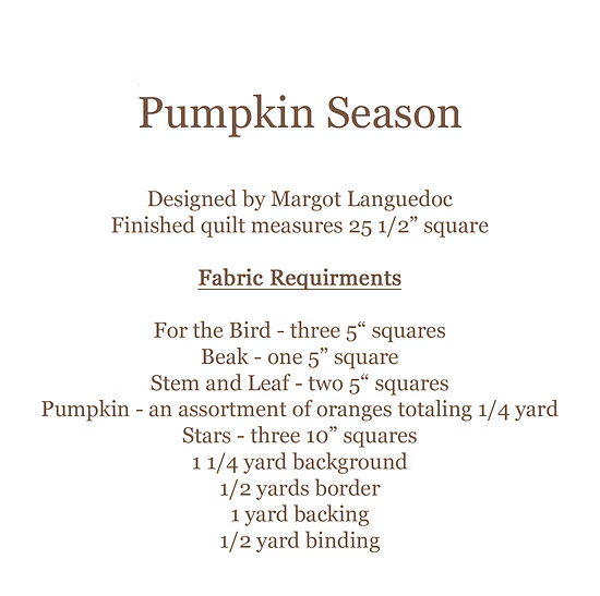 Pumpkin Season Quilt Pattern by The Pattern Basket