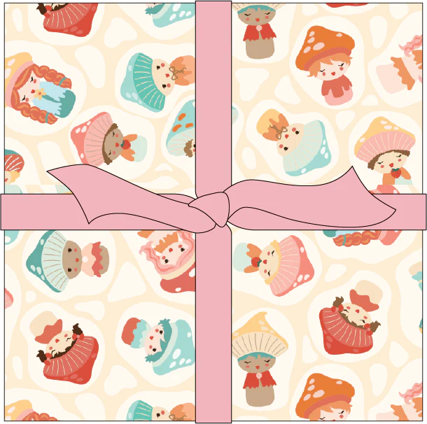 Mushroom Bloom 5-Inch Squares by Jill & Rani for Poppie Cotton