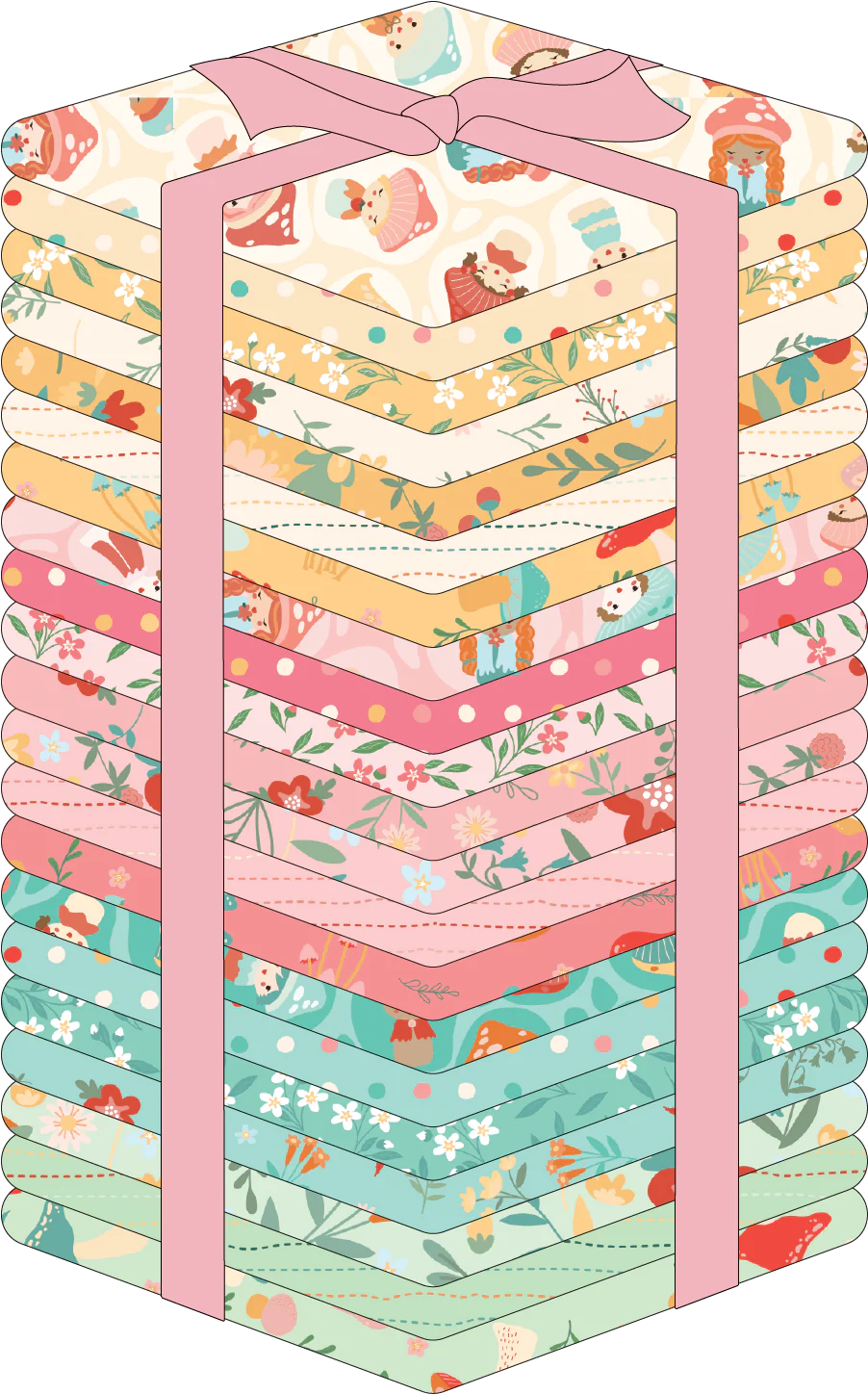 Mushroom Blooms Fat Quarter Bundle by Jill & Rani for Poppie Cotton