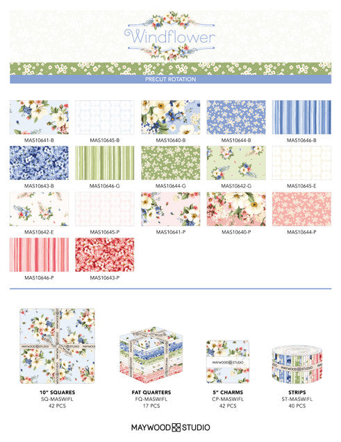 Windflower Fat Quarter Bundle by Maywood Studio