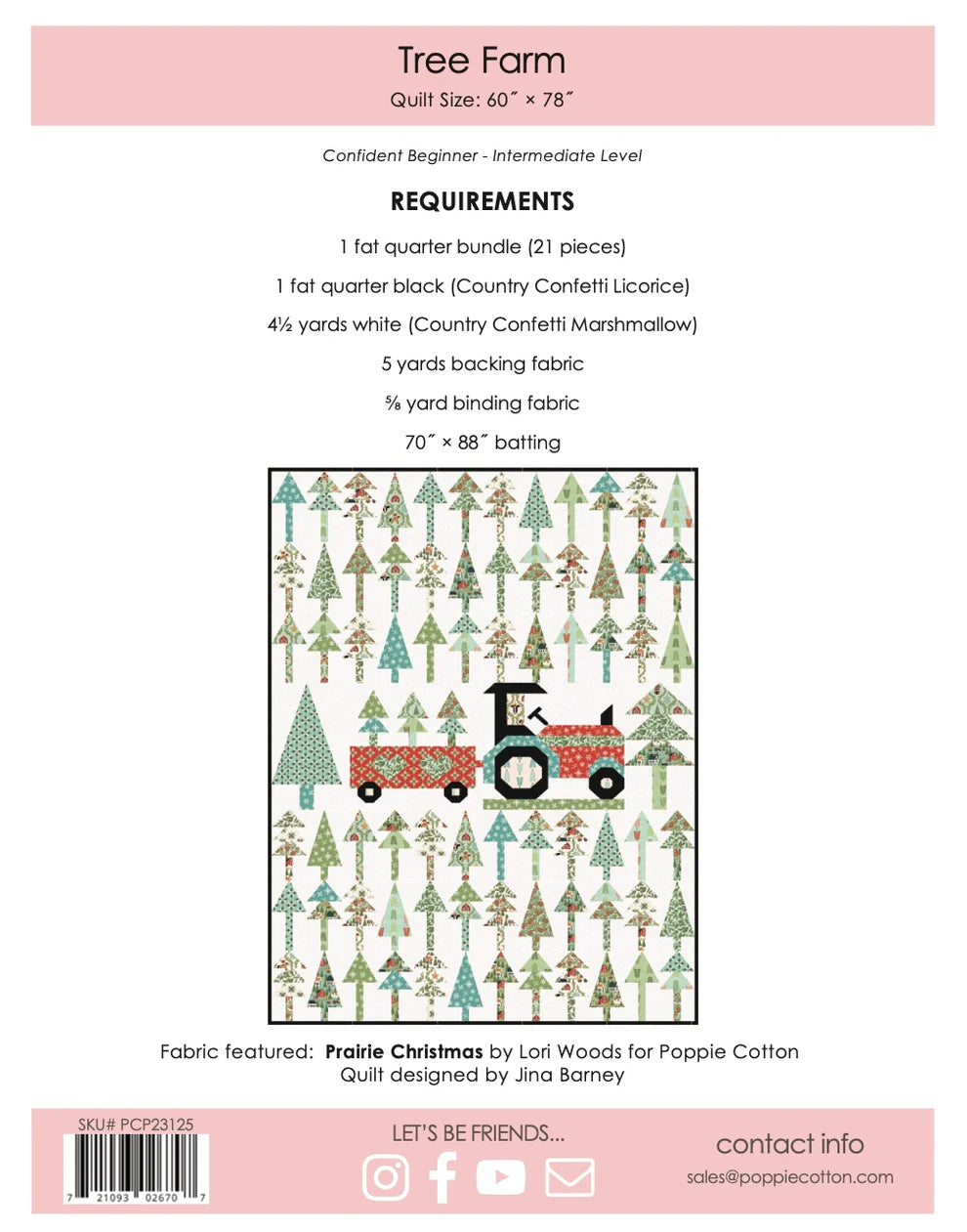 Tree Farm Quilt Pattern  By Jina Barney for Poppie Cotton