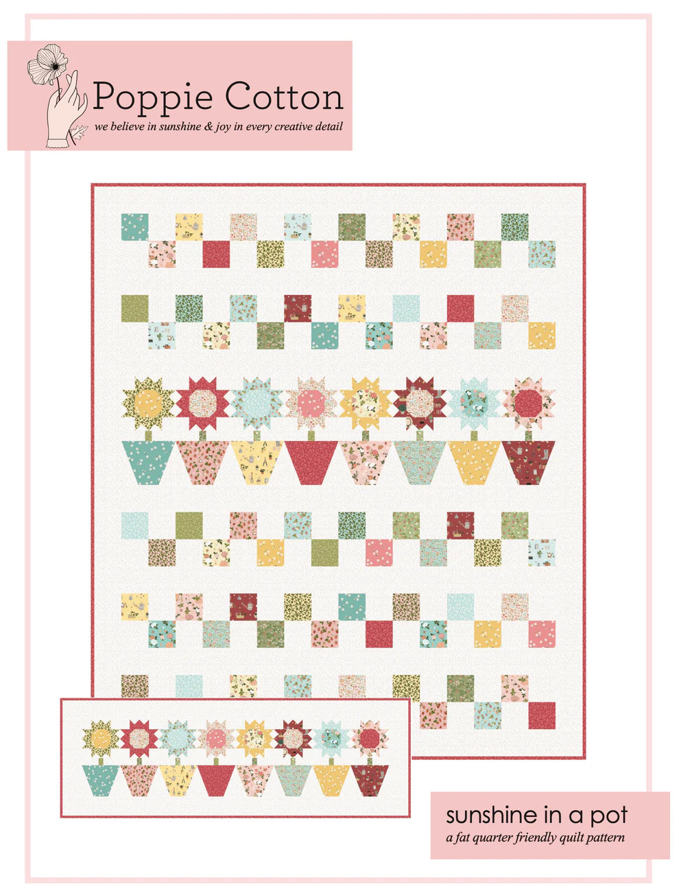 Sunshine in a Pot Quilt Pattern  By Jina Barney of Poppie Cotton